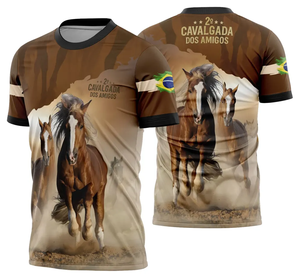Arte Camisa Cavalgada Vaquejada Cavalo Modelo 08