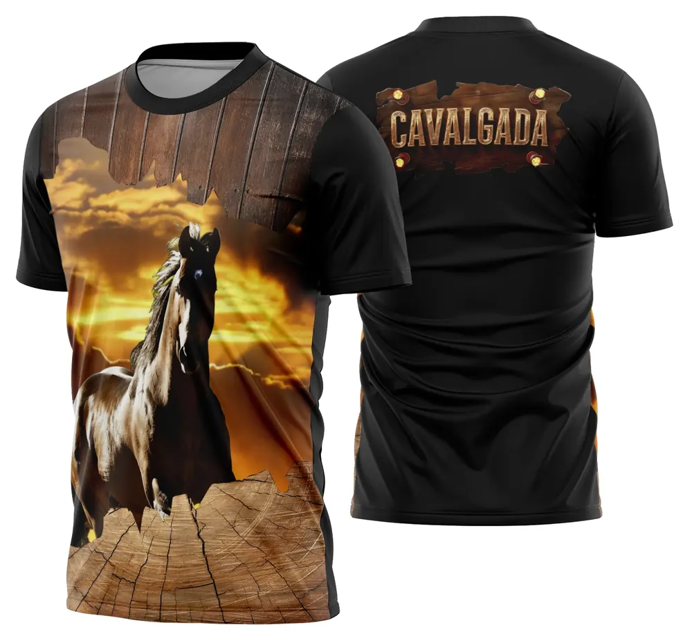 Arte Camisa Cavalgada Vaquejada Cavalo Modelo 14