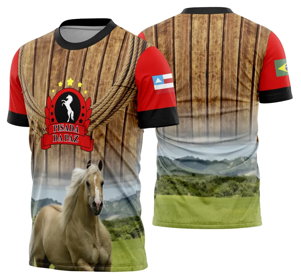 Arte Camisa Cavalgada Vaquejada Cavalo Modelo 38