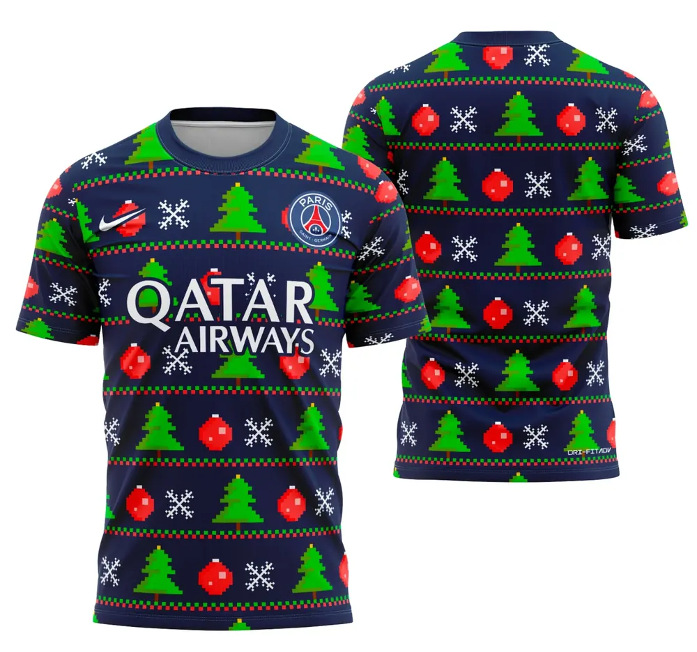 Arte Camisa Conceito De Natal Do Psg 2025