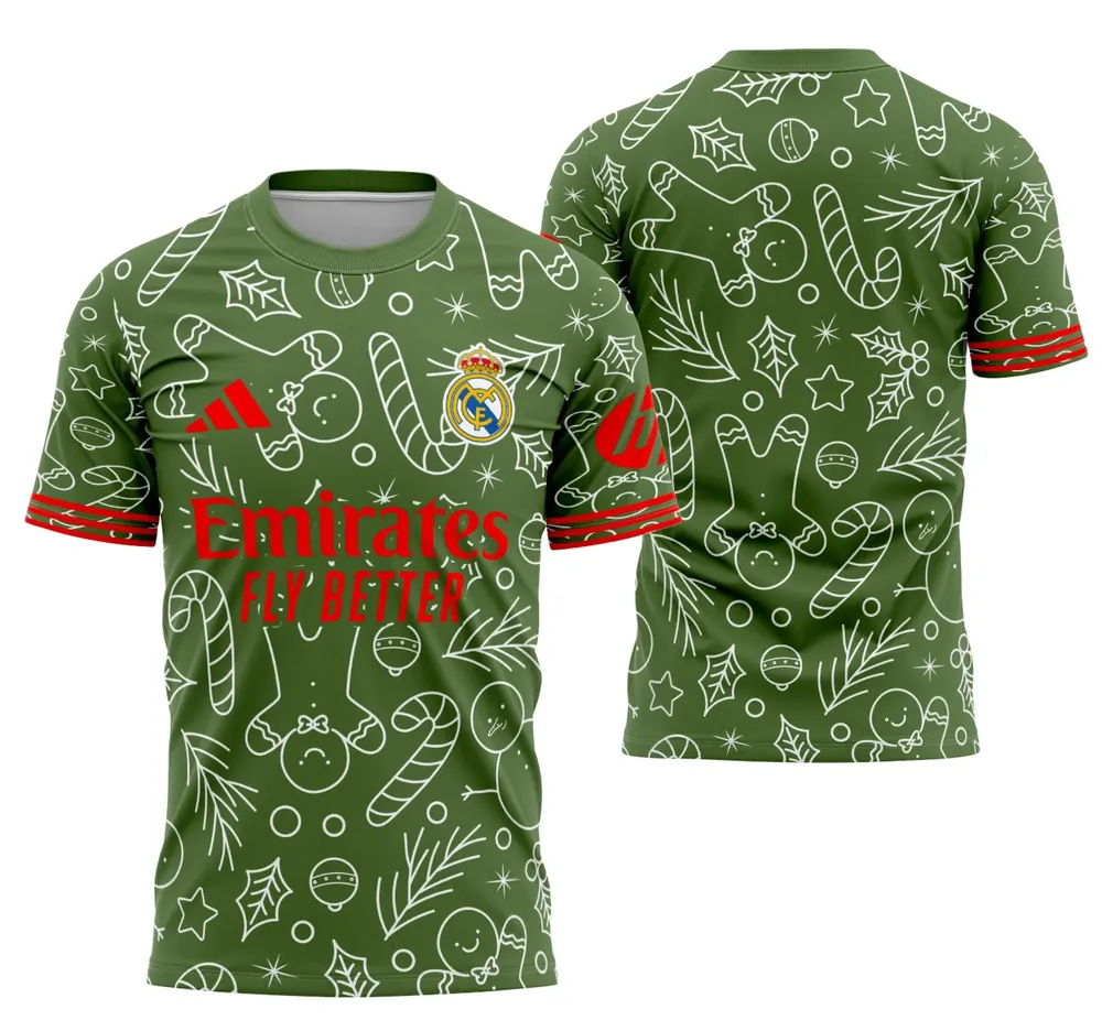 Arte Camisa Conceito De Natal Do Real Madrid 2025