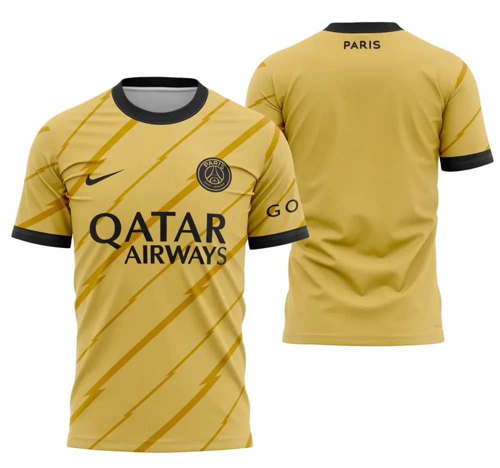 Arte Camisa Conceito Psg Dourado 2023