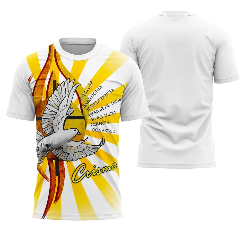 Arte Camisa Espírito Santo para Crisma