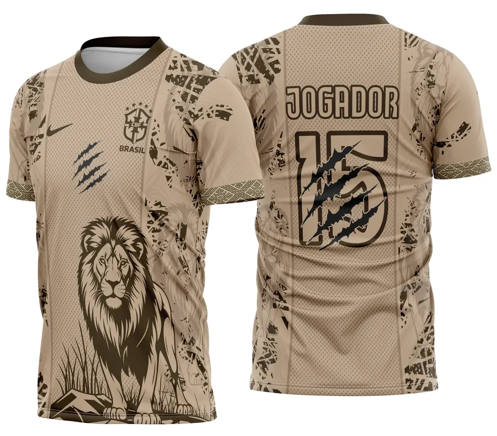 Arte Camisa Interclasse Brasil Leao Bege