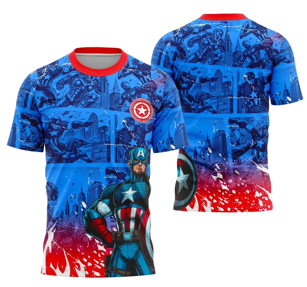 Arte Camisa Interclasse Equipe Capitan América