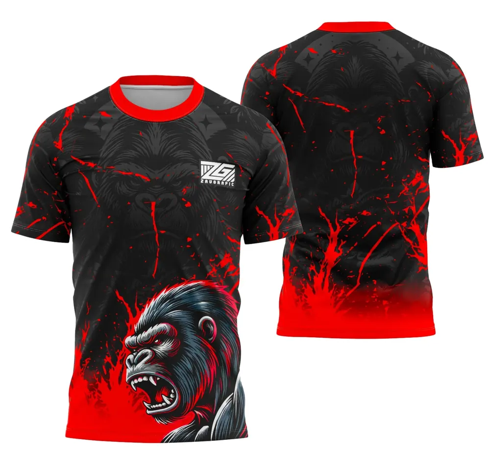 Arte Camisa Interclasse Equipe Gorila Vermelha