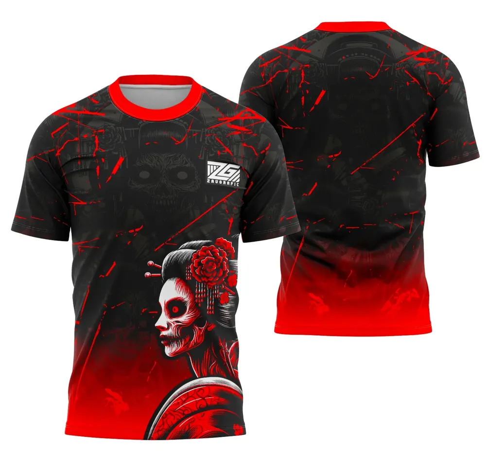 Arte Camisa Interclasse Gueixa Japonesa