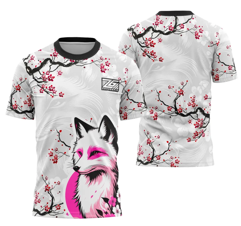 Arte Camisa Interclasse Raposa Japonesa