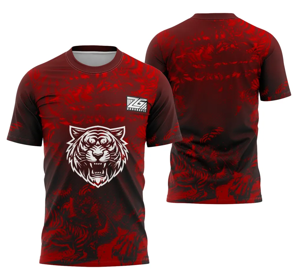 Arte Camisa Interclasse Tigre Vermelho