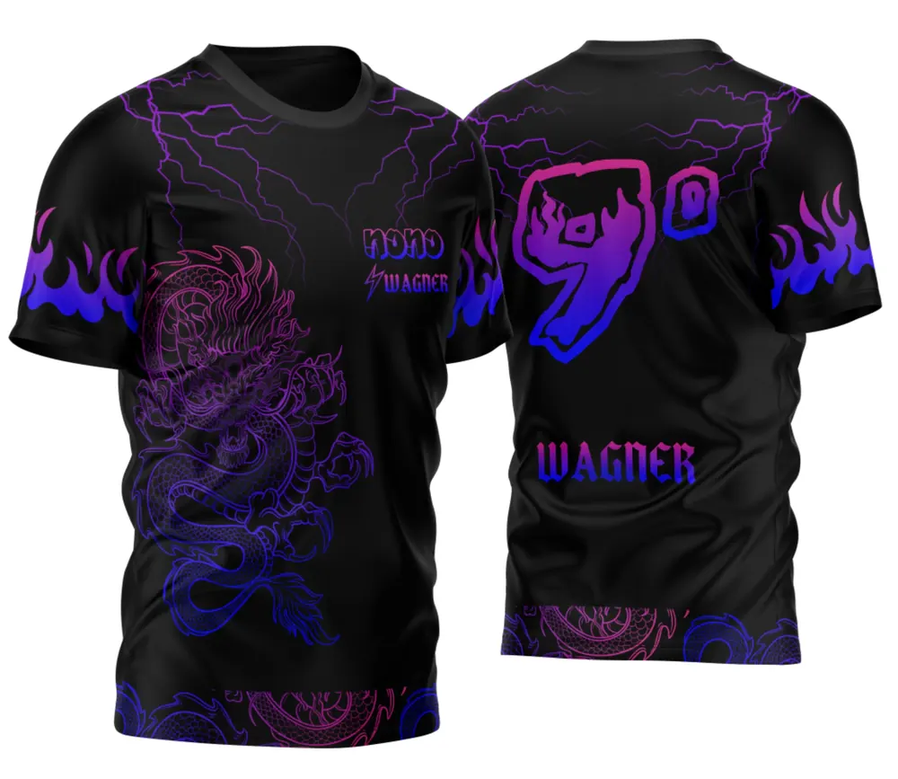 Camisa Nono Ano Dragão Japonês Raios 2026 Degrade