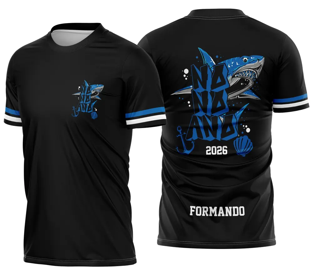 Camisa Nono Ano Tubarão Azul