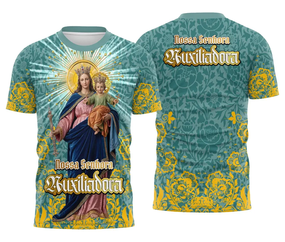 Arte Camisa Nossa Senhora Auxiliadora - Religião Modelo 04