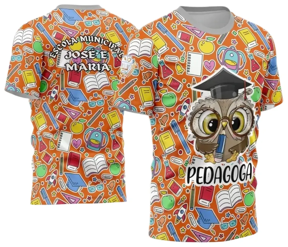 Camisa Pedagoga - Arte Vetor Estampa Template 2024 - 2025 Modelo 03