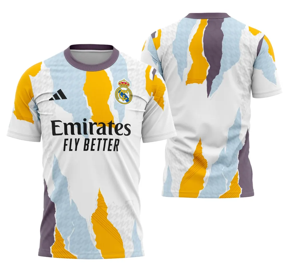 Camisa Pré-Jogo Do Real Madrid 2024-2025 - Modelo 1