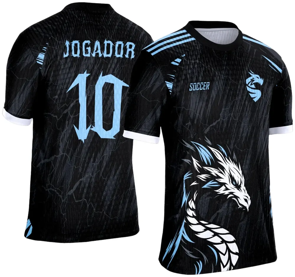 Arte Template Camisa Preta de Interclasse 2025 - Dragão Branco