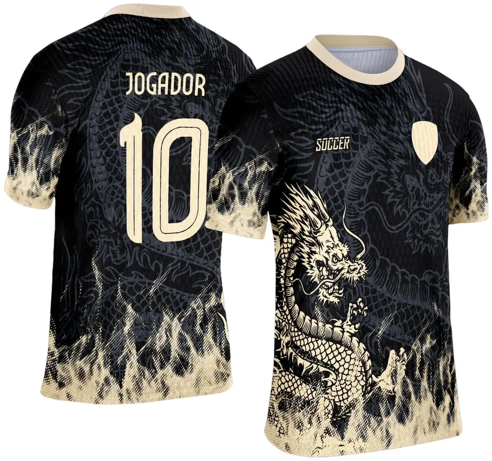 Arte Template Camisa Preta de Interclasse 2025 - Dragão Dourado