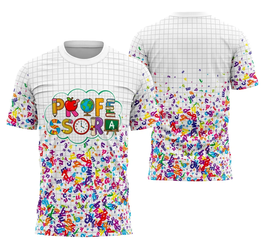 Arte Camisa Professora Personalizada Modelo 114