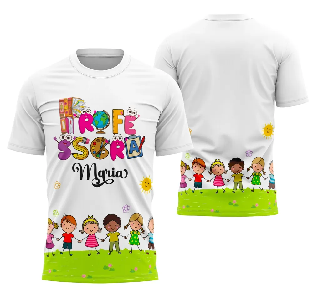 Arte Camisa Professora Personalizada Modelo 94