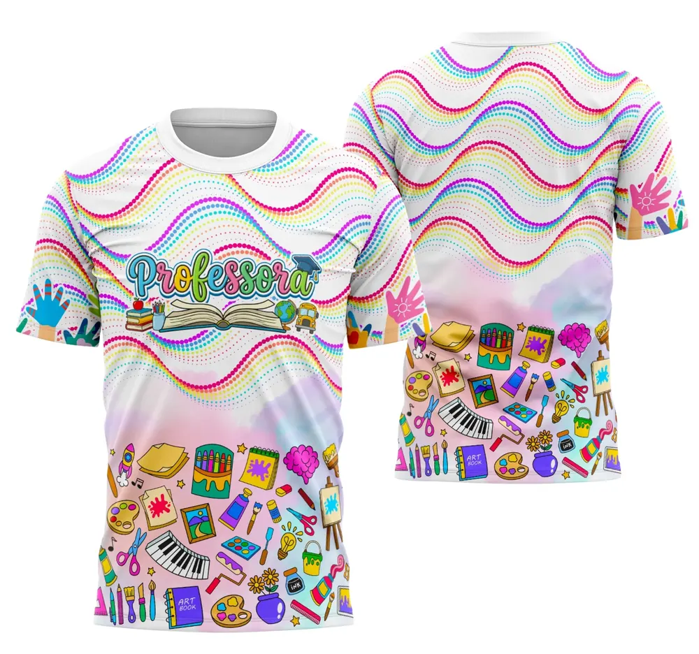 Arte Camisa Professora Personalizada Modelo 105