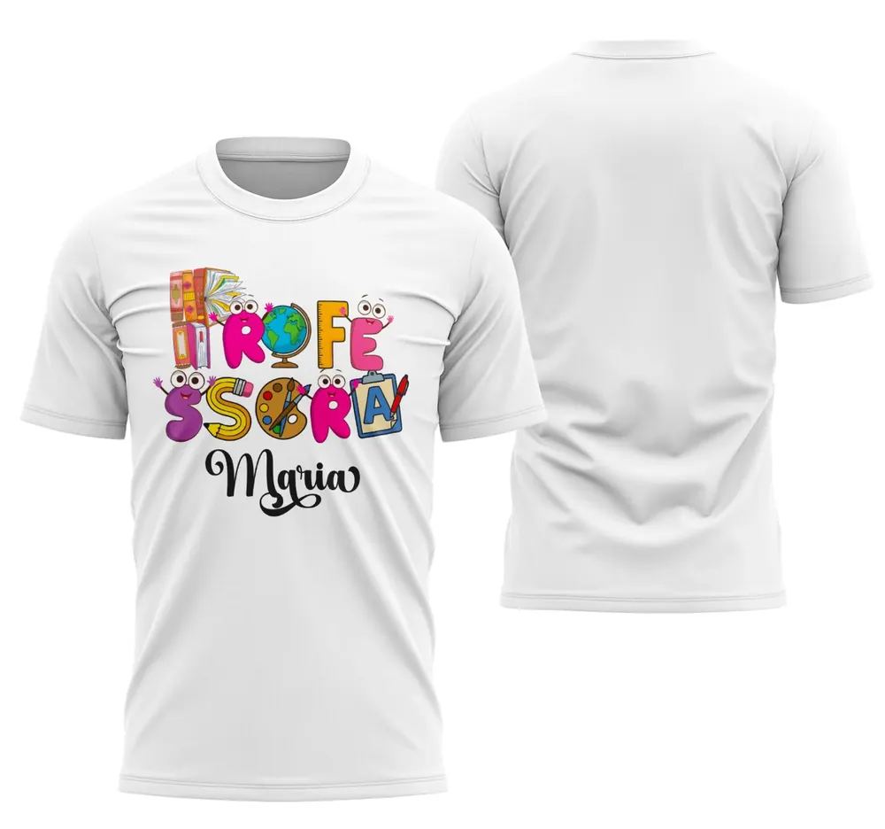 Arte Camisa Professora Personalizada Modelo 92