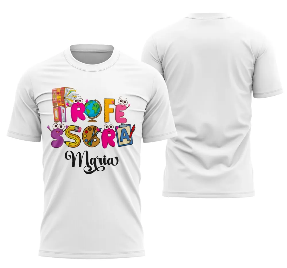 Arte Camisa Professora Personalizada Modelo 89