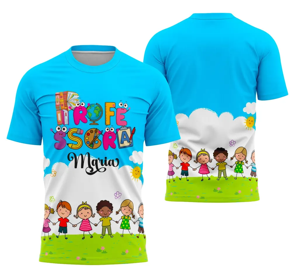 Arte Camisa Professora Personalizada Modelo 96
