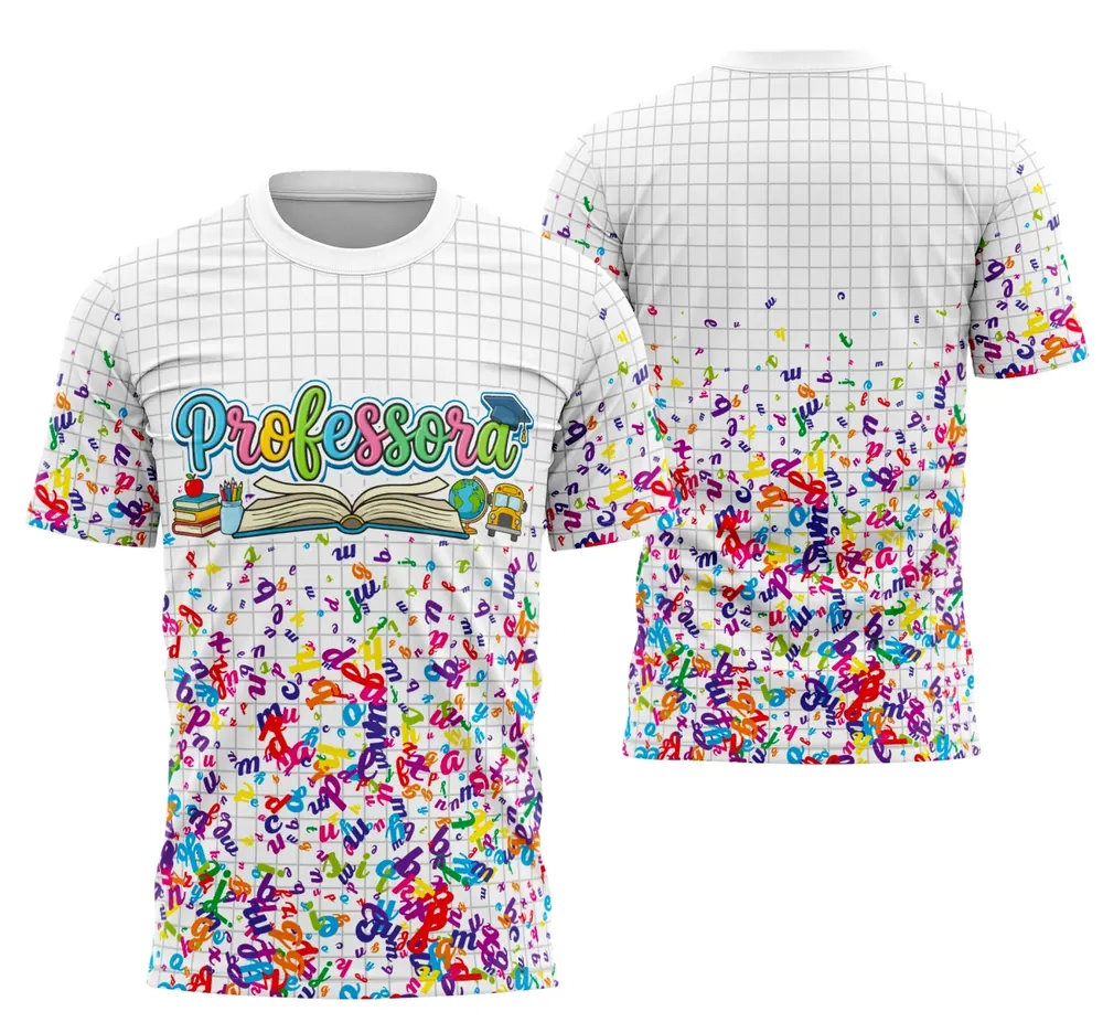 Arte Camisa Professora Personalizada Modelo 108