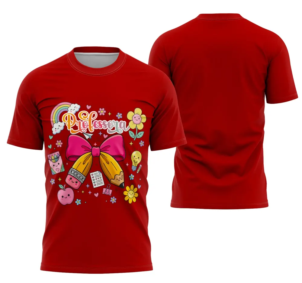 Arte Camisa Professora Personalizada Modelo 82