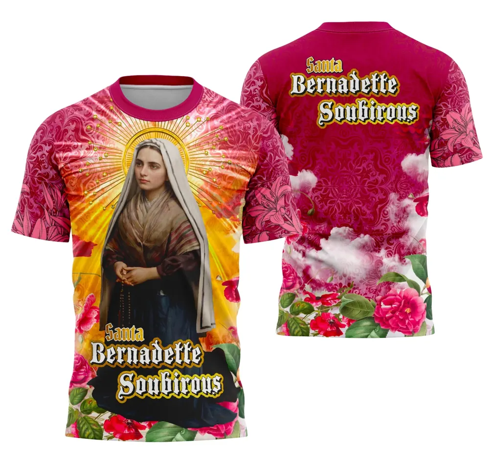 Arte Camisa Santa Bernadette Religião Modelo 02