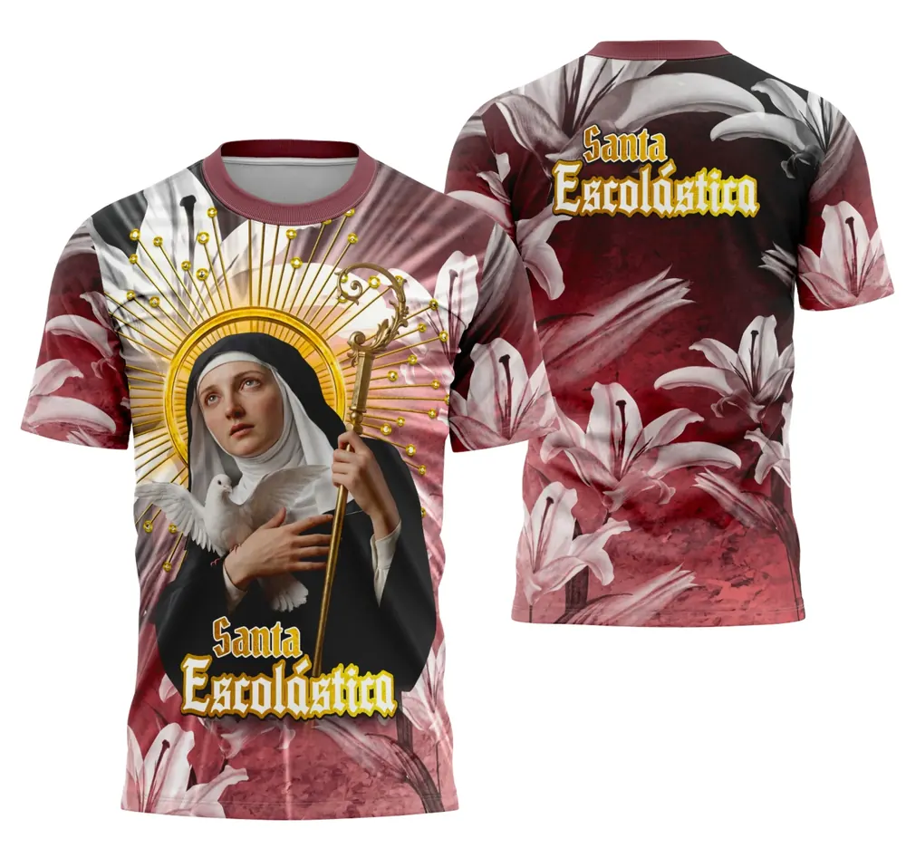 Arte Camisa Devocional Santa Escolástica