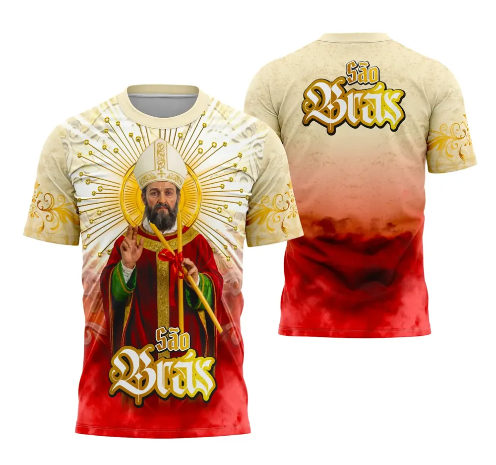 Arte Camisa São Brás Estilo Religioso