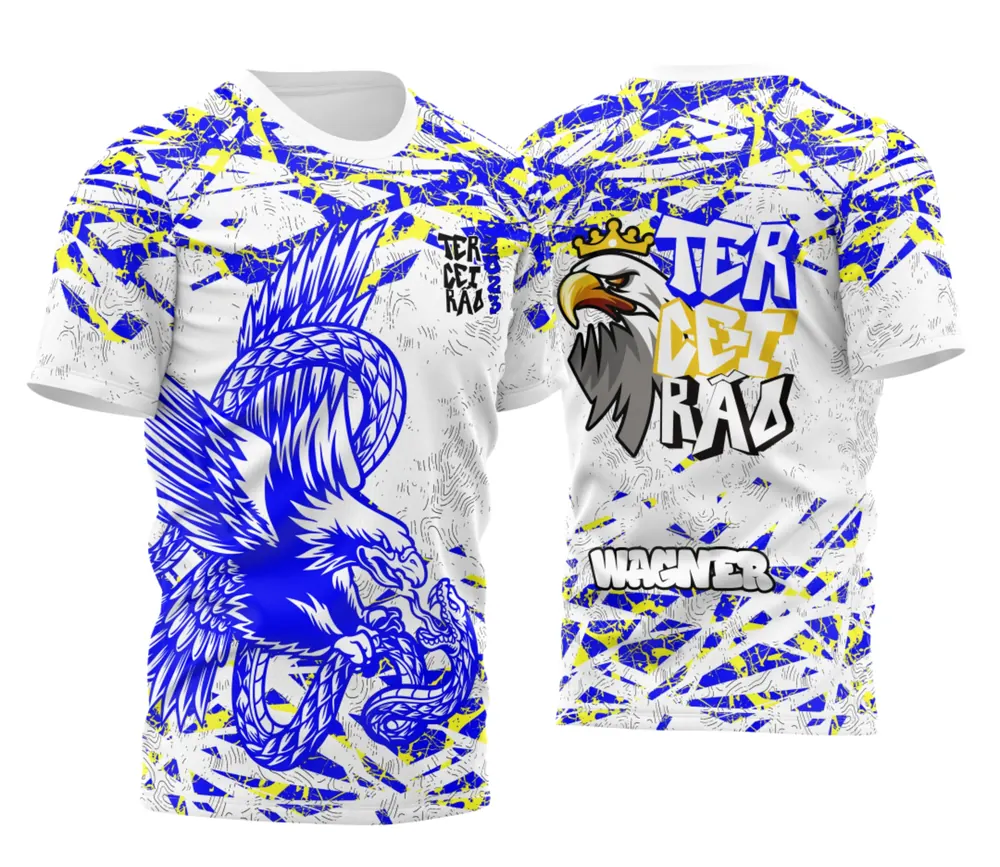 Arte Camisa Terceirão Águia 2026 Branca com Roxo e Azul