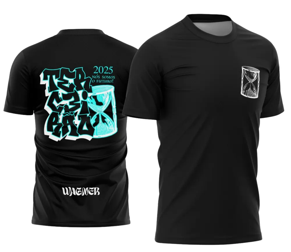 Arte Camisa Terceirão Estilo Graffiti Urbano Ampulheta