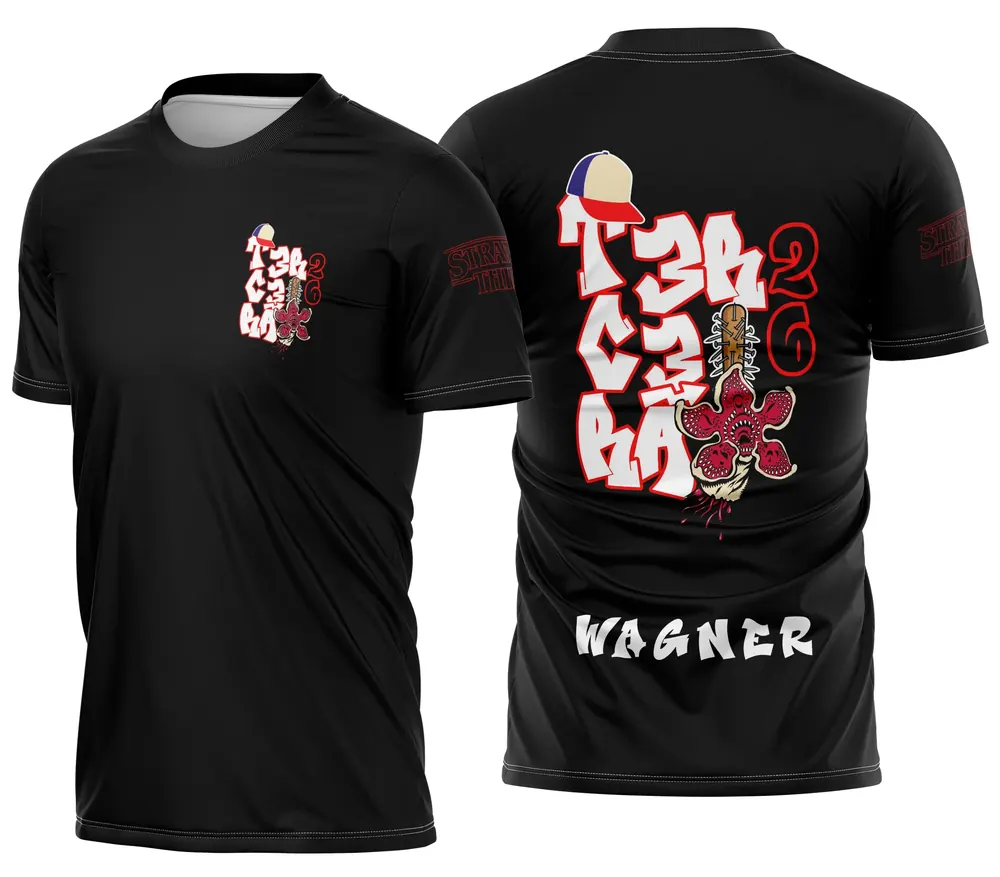 Arte Camisa Terceirão Stranger Things Demogorgon Exclusiva Modelo 02