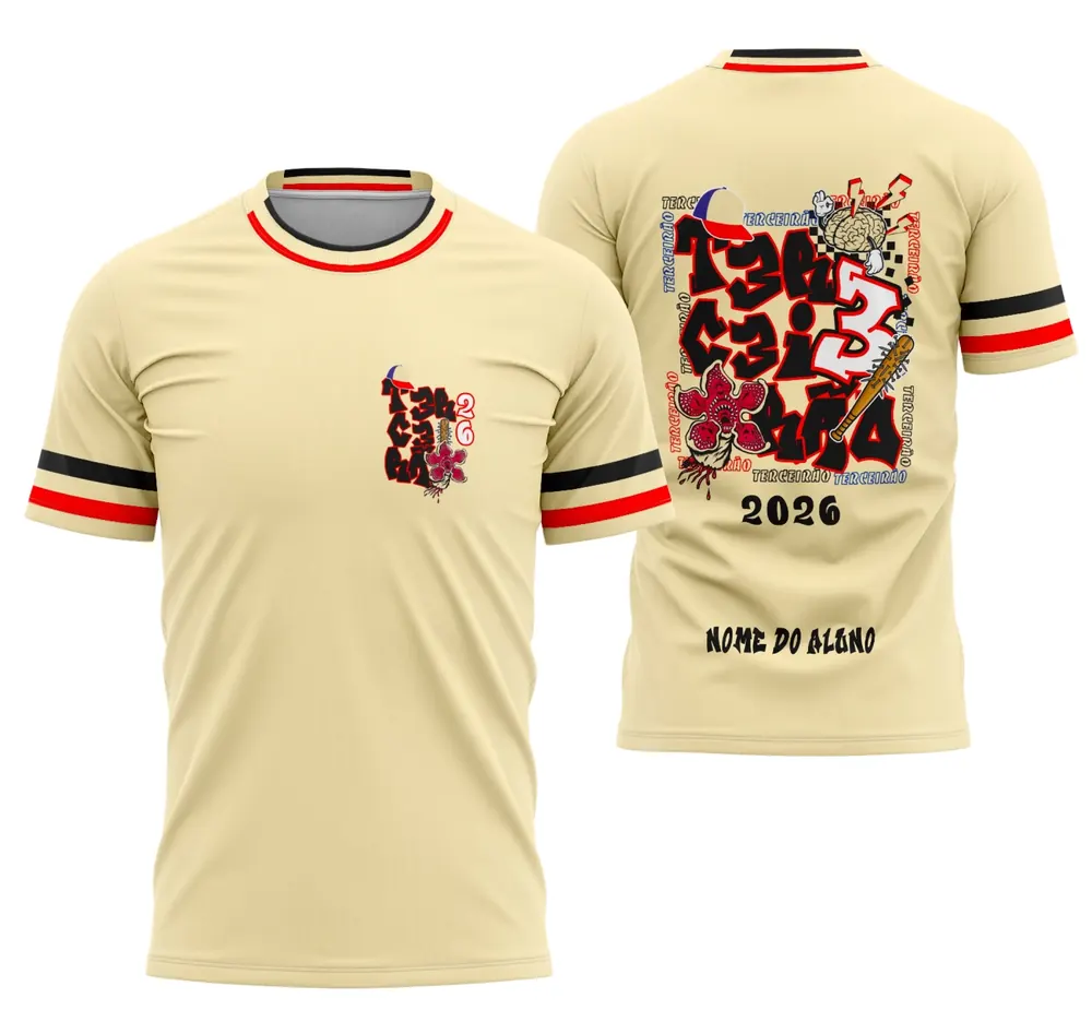 Arte Camisa Terceirão Stranger Things Demogorgon Exclusiva