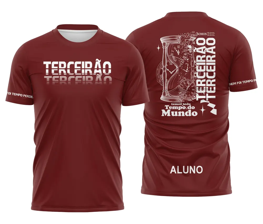 Arte Camisa Terceirão Tempo Perdido Vinho