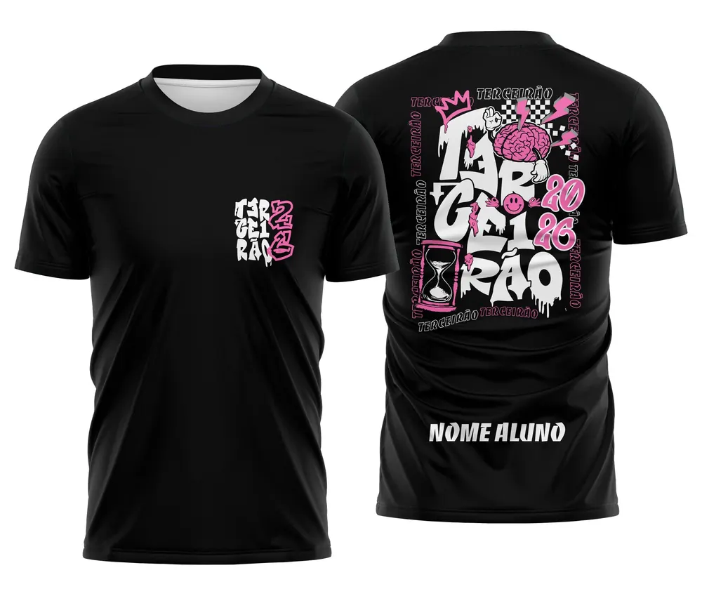 Arte Camisa Tercirão Ampulheta Cérebro