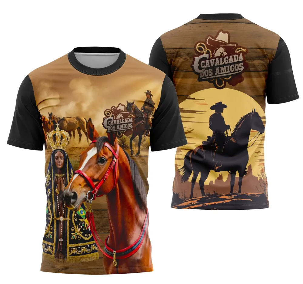 Camisa Vaquejada Cavalgada Rodeio Personalizada Modelo 18