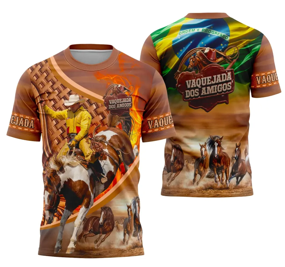 Camisa Vaquejada Cavalgada Rodeio Personalizada Modelo 09
