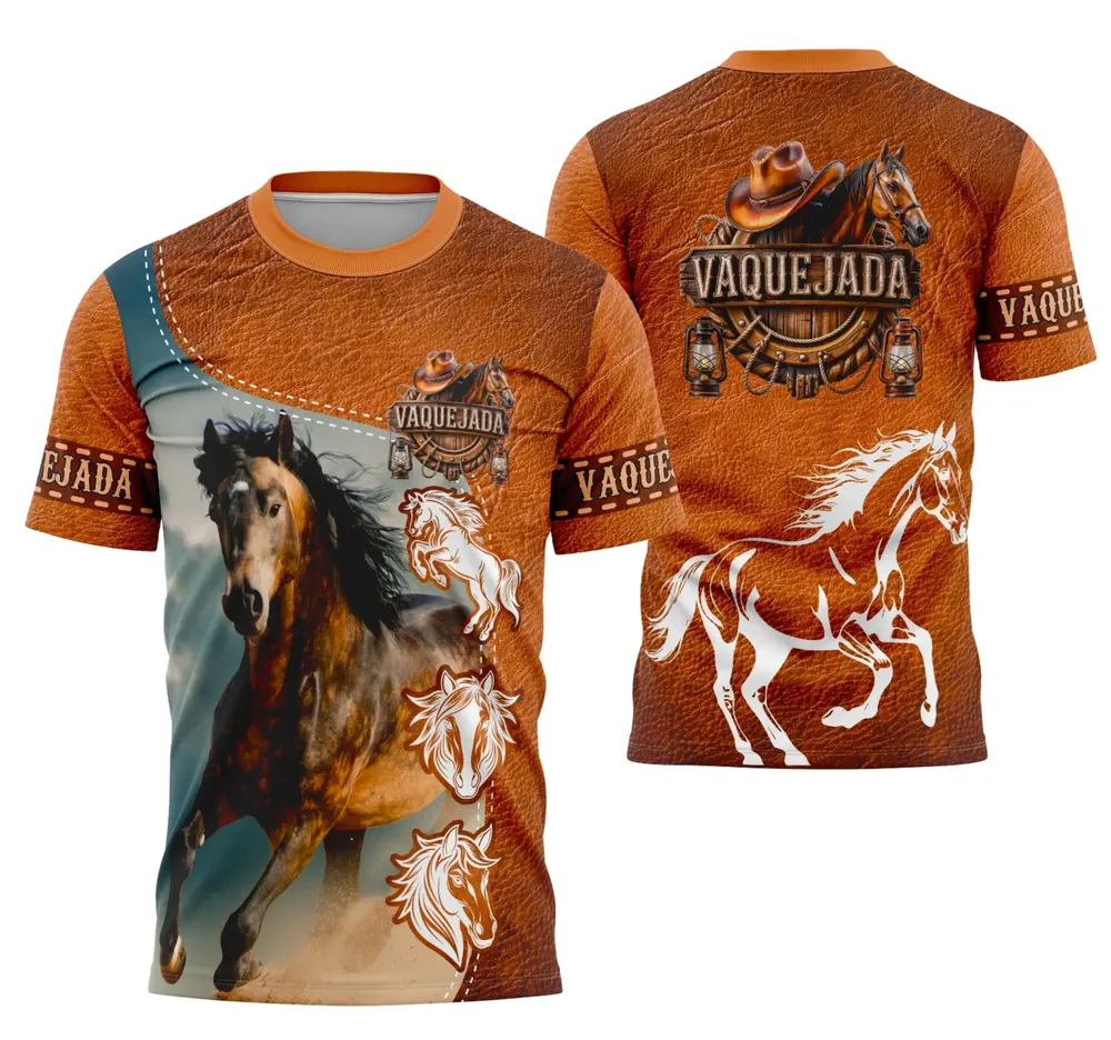 Camisa Vaquejada Cavalgada Rodeio Personalizada Modelo 04