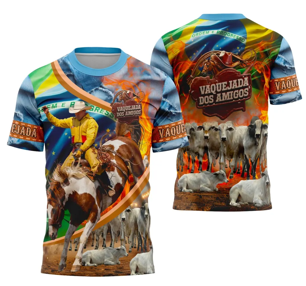 Camisa Vaquejada Cavalgada Rodeio Personalizada Modelo 06