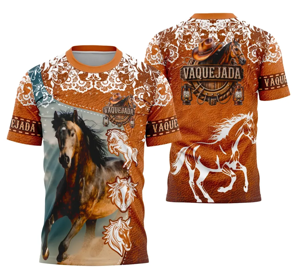 Camisa Vaquejada Cavalgada Rodeio Personalizada Modelo 03