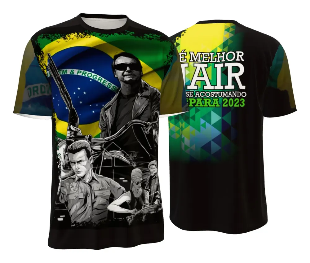 Camisa Bolsonaro Colagem Monocromática