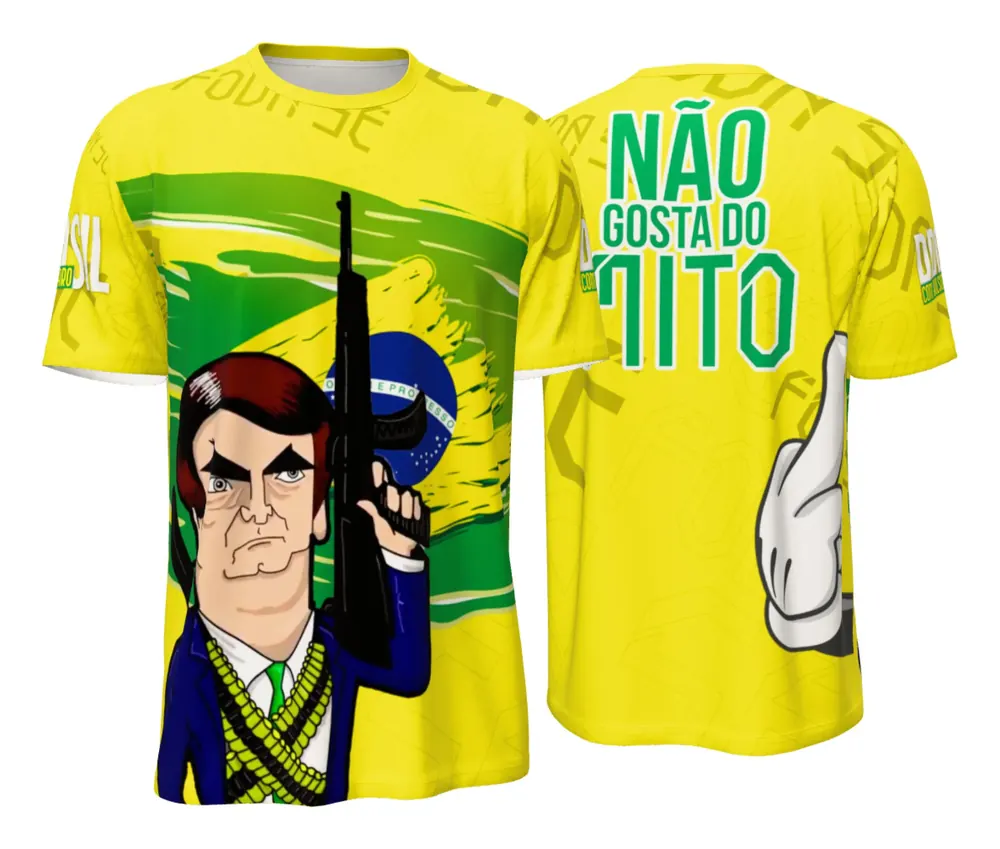 Camisa Estampa Bolsonaro Amarela Patriótica