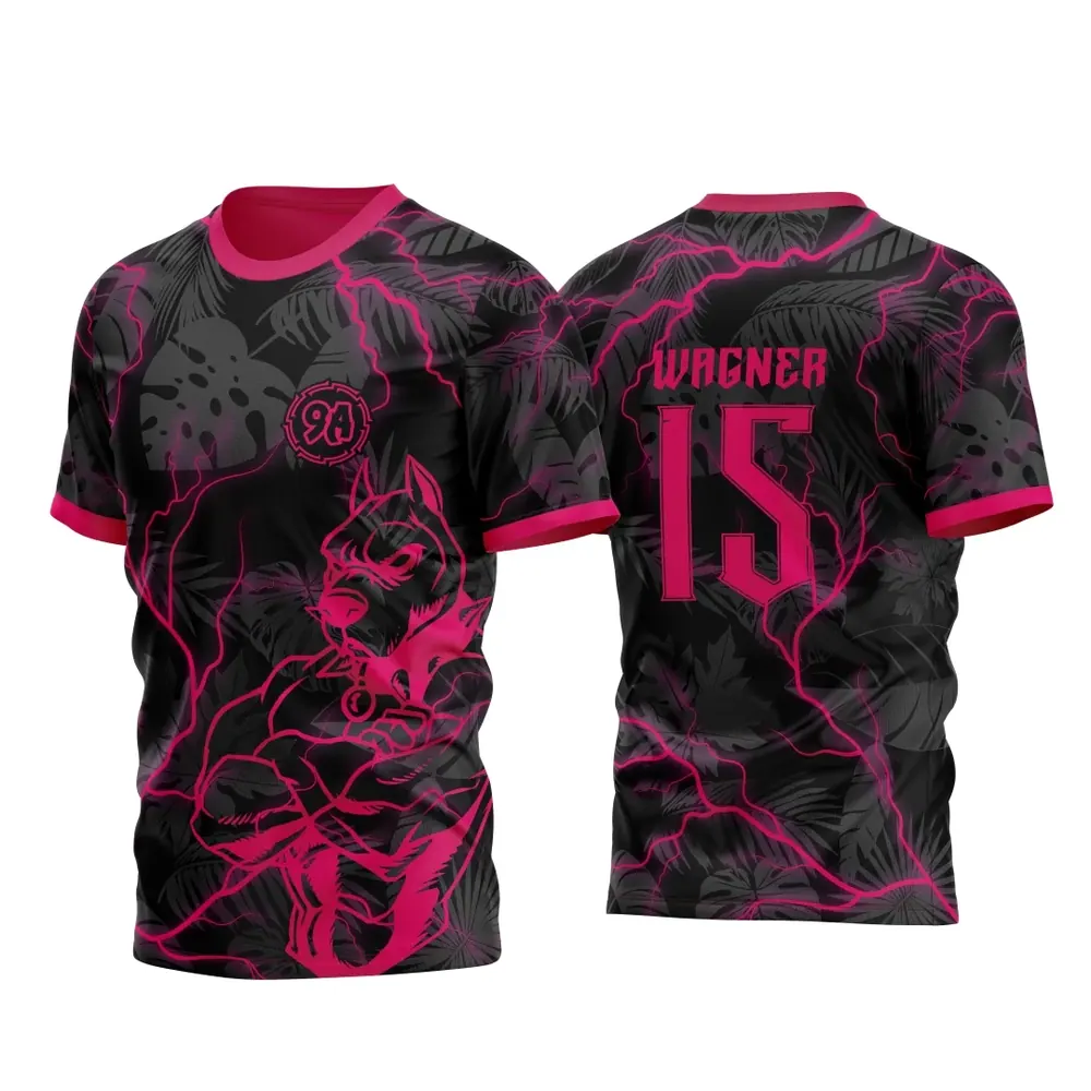 InterClasse Arte Vetor Camisa 2025 PitBull Raios Rosa