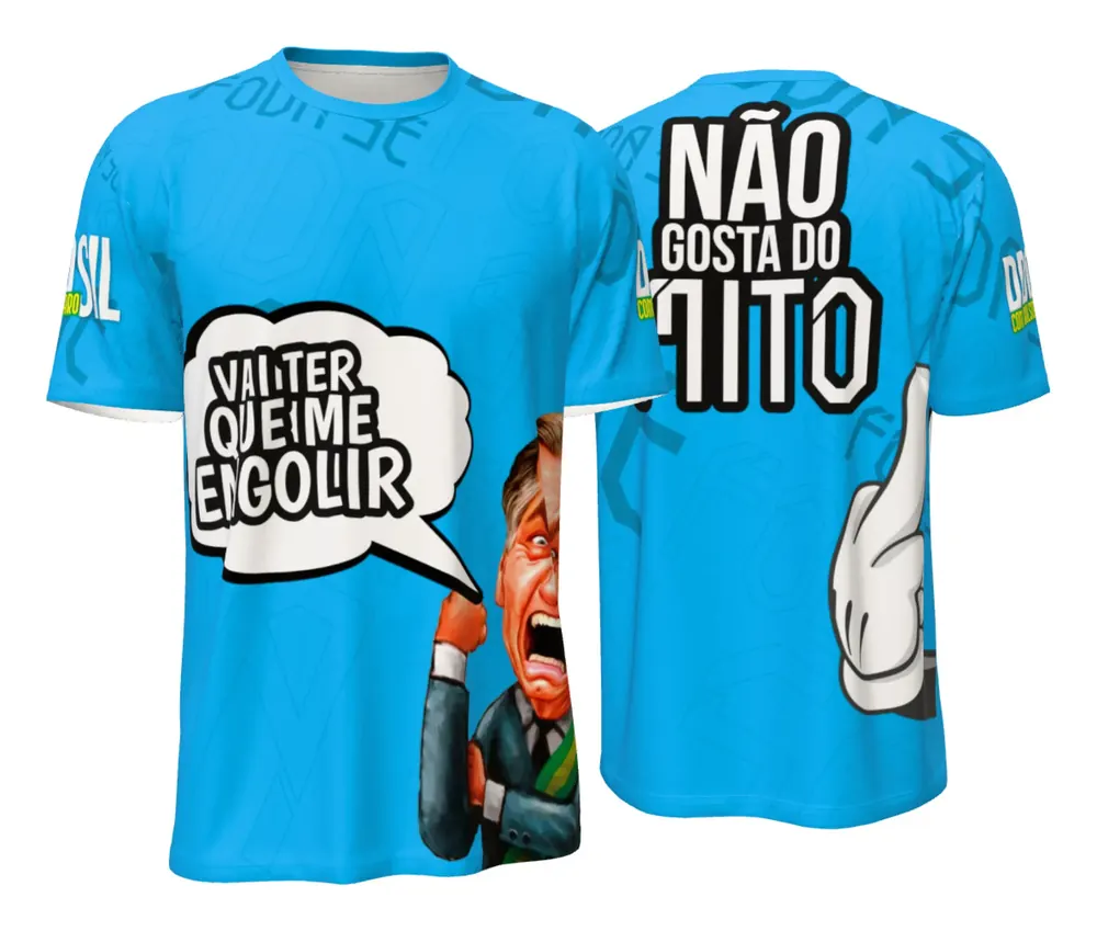 Camisa Bolsonaro Azul Caricatura
