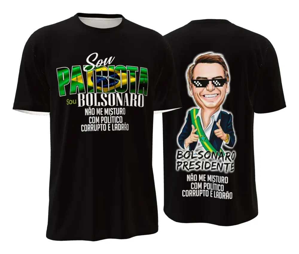Camisa Modelo Bolsonaro Patriota Preta