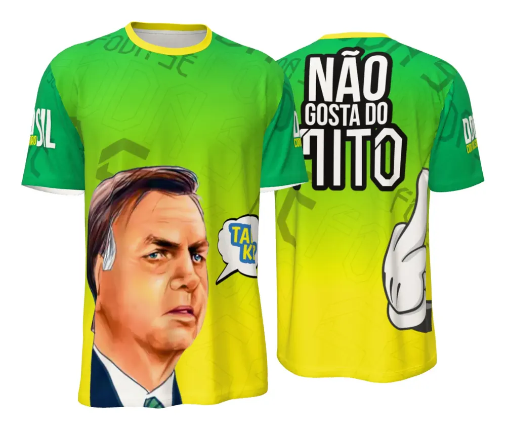 Camiseta Bolsonaro Degradê Verde Amarelo