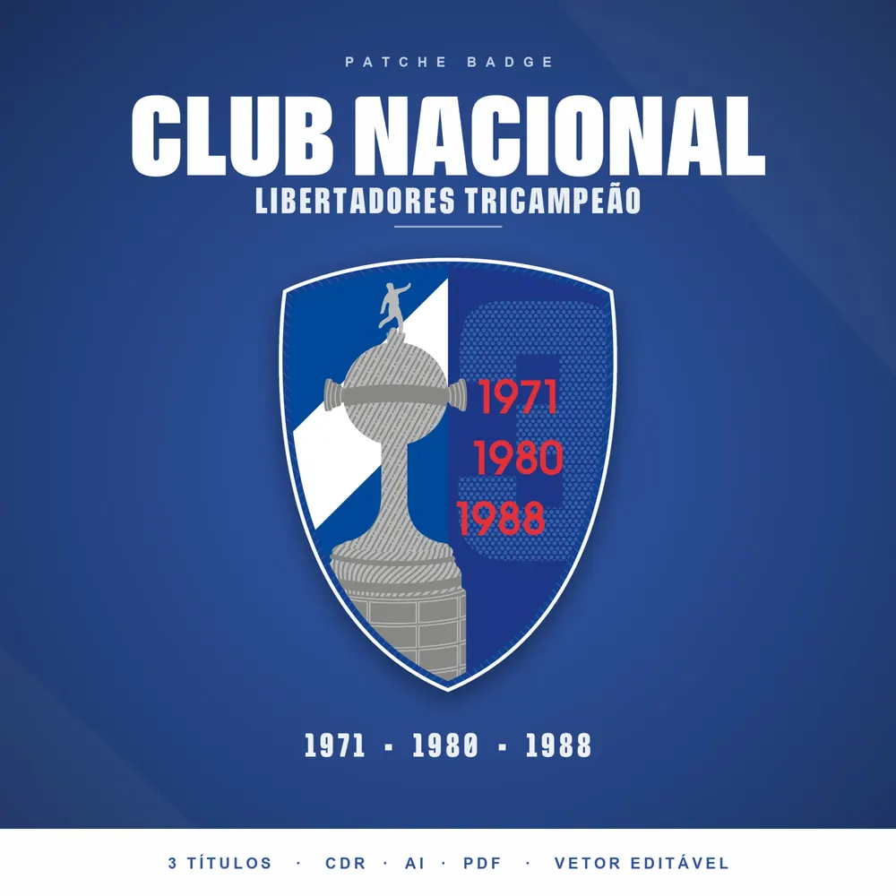 Camisa Patche Badge Club Nacional Libertadores Tricampeão ial