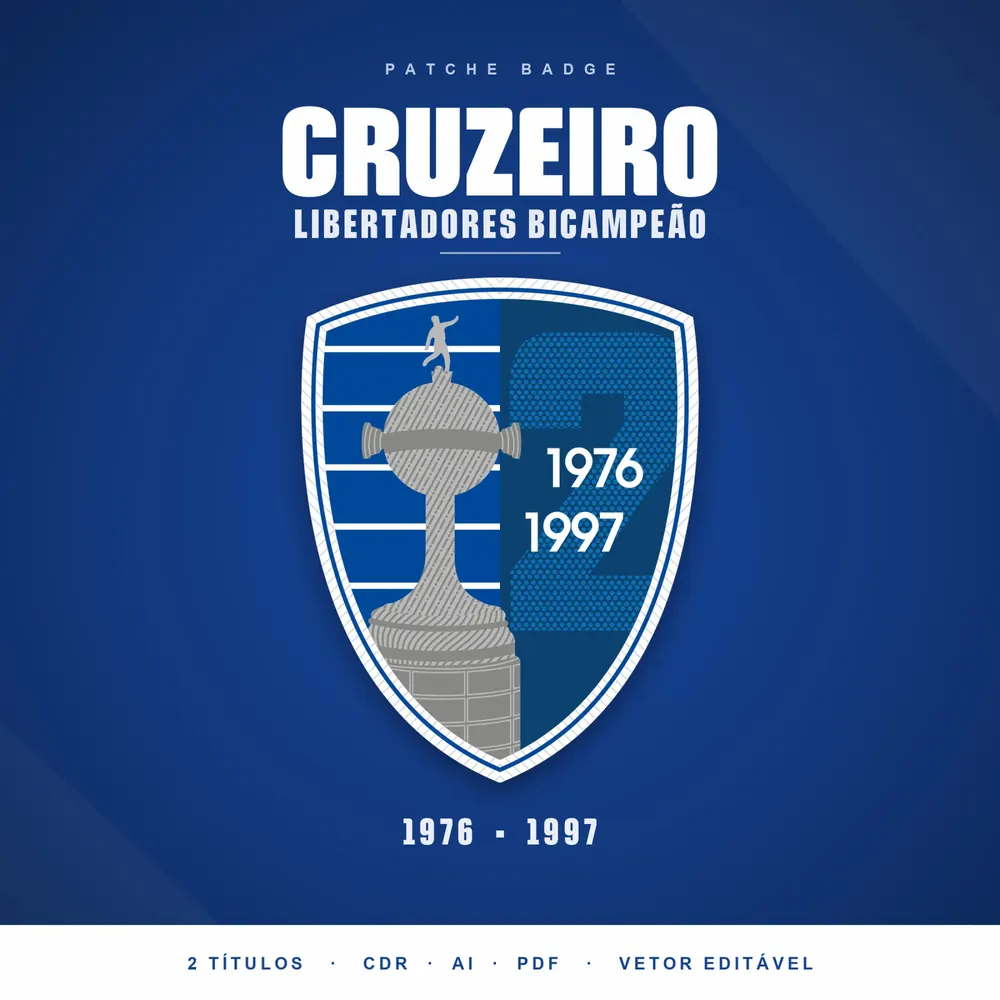Camisa Patche Badge Cruzeiro Libertadores Bicampeão para Bordado